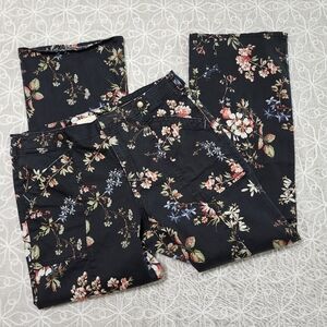 Anthropologie Pilcro The Demilune Floral Print Bootcut Utility Pants